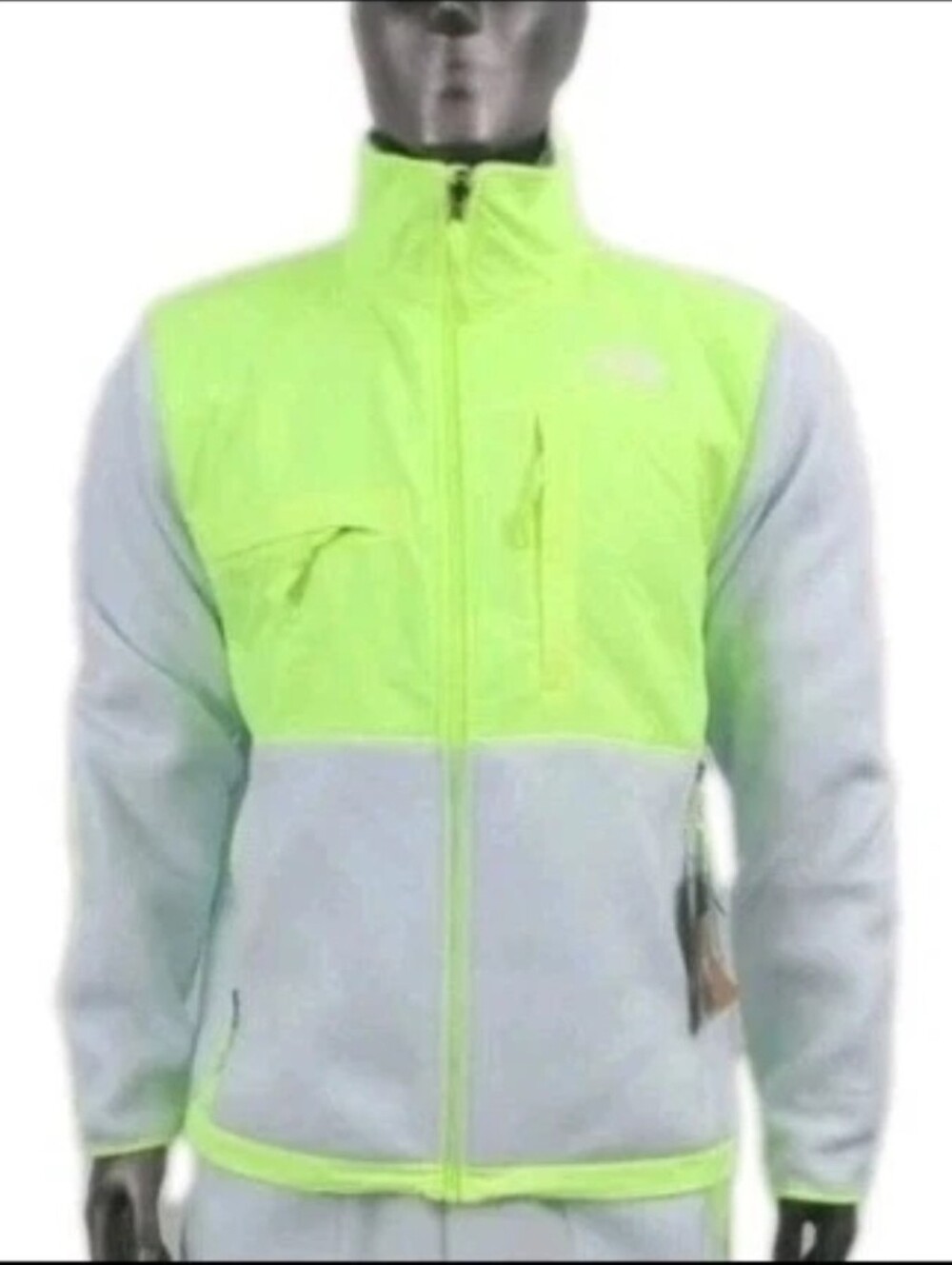 The North Face Mens Denali Polartec Yellow & Light Blue/Gray Full Zip Jacket
